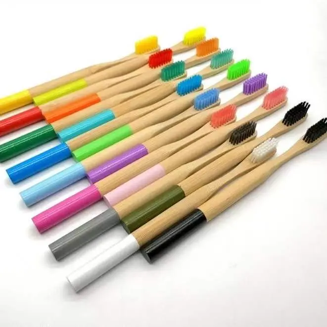Natural Biodegradable Bamboo Round Handle Toothbrush Hard/Medium/Soft Bristle engrave logo OEM design packing available