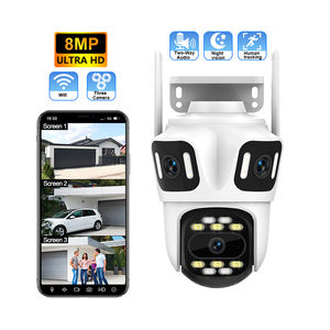 Новая IP-камера JOAREON ICSee 8MP с двусторонней аудиосвязью, уличная, поворотная, с тремя объективами, Wi-Fi, беспроводная, для видеонаблюдения - Product Image 1