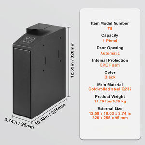 T5 automático pop-up empurrar e puxar arma cofre com impressão digital senha chave para Home Office segurança - Product Image 6