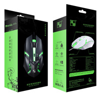 Souris de jeu filaire USB, colorée et lumineuse, ergonomique, 3 boutons, 1600DPI, LED, pour PC et ordinateur portable