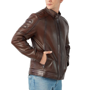 High Demanded <b>Men</b> Full Sleeves Genuine Leather <b>Jacket</b> Casual Zipper Style Stand Collar Stylish <b>Men</b> Leather <b>Jackets</b> Winter Wear - Product Image 5
