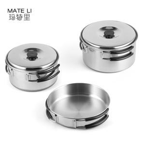 Casseroles et poêles d'extérieur Batterie <span class=keywords><strong>de</strong></span> cuisine portable en acier inoxydable Équipement <span class=keywords><strong>de</strong></span> pique-nique <span class=keywords><strong>de</strong></span> camping Ensemble <span class=keywords><strong>de</strong></span> casseroles antiadhésives - Product Image 6