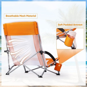 Chaise de plage pliable en métal personnalisée, petite chaise lune - Légère, confortable, portable, écologique, en tissu Oxford pour l'extérieur - Product Image 3