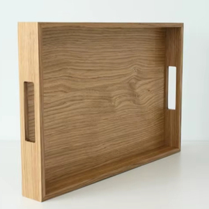 Plateau de service artisanal en bois massif poli, écologique, personnalisé, durable pour la décoration de la maison, fabriqué à la main en Inde, pas cher - Product Image 1