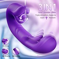 3-in-1 Hohlkörper-Vibrator mit Klappfunktion für G-Punkt, Dildo mit Zungenleck- und Beißfunktion, Erwachsenen-Spielzeug zur Klitoris-Stimulation, Sex-Dildo Vibrador