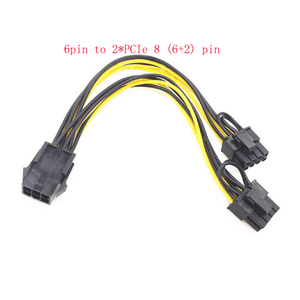 18Awg 20cm करने के लिए 8 पिन महिला पुरुष 2 ( 6 + 2) पिन PCI-एक्सप्रेस 8pin करने के लिए दोहरी 8 पिन फाड़नेवाला GPU ग्राफिक्स कार्ड बिजली की आपूर्ति केबल - Product Image 4