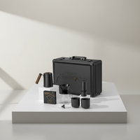 Kit de Inicio de Café Profesional 9 en 1 con Estuche de Viaje de Aluminio, Gotero Cerámico Octagonal, Servidor de Vidrio de 450ml y Molinillo para Camping