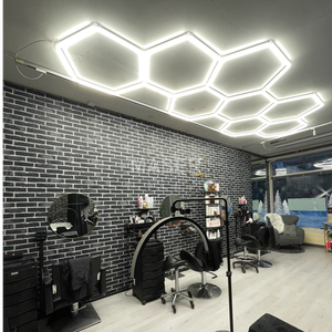 Dimmable Nid D'abeille Plafonniers Luces Hexagonal LED Lumières pour Salon De Coiffure Salon De Coiffure 8 Grille Système DIY Hexagone Éclairage - Product Image 2