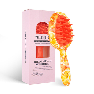 Wanmei personnalisé motif de fruits double face shampooing brosse <span class=keywords><strong>peigne</strong></span> boîte-cadeau longue poignée bain lavage <span class=keywords><strong>peigne</strong></span> à cheveux démêlant brosse à cheveux - Product Image 4