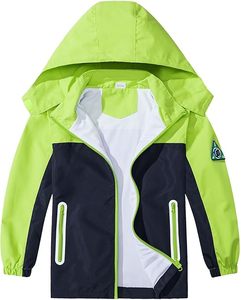 Veste de sport pour enfants, veste imperméable à fermeture éclair, veste légère à doublure douce, coupe-vent pour enfant, capuche, facile à plier, veste imperméable - Product Image 3
