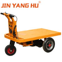 JIN YANG HU Chariot plat électrique Petit chariot à plat à poussée manuelle Mini chariot de transport flexible à 3 roues