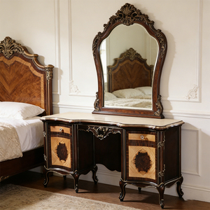 Toeletta <span class=keywords><strong>Vintage</strong></span> in Legno Massello con Finitura Artigianale di Lusso, Stile Retrò Antico per Camera da Letto - Product Image 1