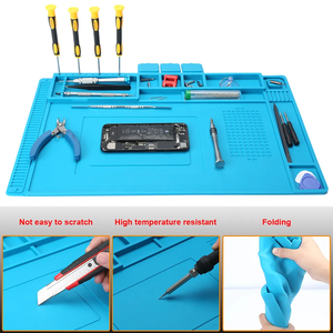 Tapis <span class=keywords><strong>de</strong></span> bureau en silicone <span class=keywords><strong>de</strong></span> sécurité S-130 35*25cm, outils <span class=keywords><strong>de</strong></span> réparation <span class=keywords><strong>de</strong></span> téléphone portable, plateforme d'entretien, coussin d'isolation pour soudage BGA - Product Image 5