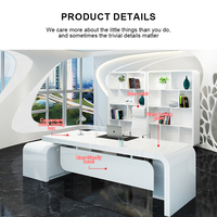 Zitai personnalisé moderne en forme de L bureau de direction HDF matériel luxe PDG directeur directeur gestionnaire Table de bureau convertible CE