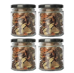 Pot en verre rond de 400 ml avec couvercle métallique pour sauce, miel, confiture, cornichons - Vente chaude - Product Image 1