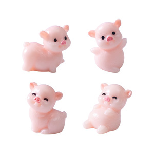 Figurines et ornements miniatures en résine en forme de cochon pour aquarium, paysage miniature, plante en pot, maison de poupée, cachette, décoration de gâteau - Product Image 5