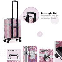 Roulant Maquillage Train Cas Grand Stockage Cosmétique Chariot Tiroir Coulissant Maquillage Voyage Cas avec Clé
