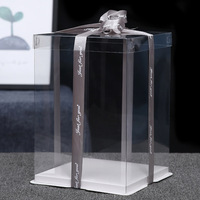 Vente en gros boîte d'emballage de gâteau double couche trois-en-un boîtes transparentes de cuisson de 12 pouces de haut boîtes en plastique jetables recyclables