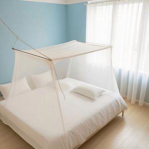 Tienda de campaña infantil tipo castillo - Carpa plegable de poliéster para niños y niñas, tipi interior/exterior con cortina de cama, mosquitera para cuna de bebé - Product Image 2