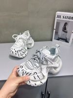 Zapatillas Chunky con Plataforma Y2K para Mujer, Estilo Dad Shoes, Pintadas a Mano con Diseño de Goteo de Tinta y Efecto Biónico, Color Blanco Ártico