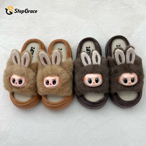 StepGrace sandal wanita, Labubu hangat musim dingin kualitas tinggi kustom sol anti selip - Product Image 1