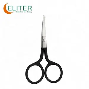 Eliter Hot Sell Wholesale Black Rubberized Soft Touch Stainless Steel Manicure Scissors Safety Scissors Black Scissors