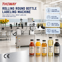 Machine d'étiquetage automatique électrique PLC de haute précision à haute productivité pour les bouteilles rondes en verre d'eau et de détergent