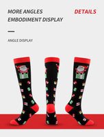 Nouveauté pour Wish : Chaussettes de Noël à effet éclatant, Chaussettes de compression, Chaussettes de compression pour adultes pour Halloween, en nylon, pour le commerce transfrontalier