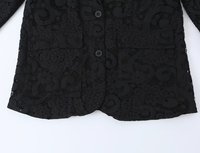 Blazer de bureau sur mesure pour femme 2026 avec bordure en dentelle unie, veste de travail formelle ajustée de style européen, OEM/ODM par une usine de vêtements chinoise