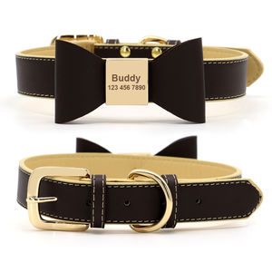 <span class=keywords><strong>Collar</strong></span> de cuero PU para perro, <span class=keywords><strong>collar</strong></span> para mascotas con pajarita suave para hombre, collares bonitos con lazo, pequeños y medianos accesorios para perros, gatos - Product Image 6