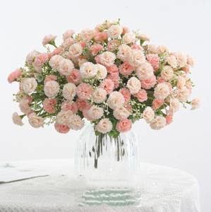 Flores Artificiales de Color <span class=keywords><strong>Lila</strong></span> para Decoración del Hogar, 20 Pequeños, <span class=keywords><strong>Hortensia</strong></span>, Clavel, Decoración Suave para Boda - Product Image 1