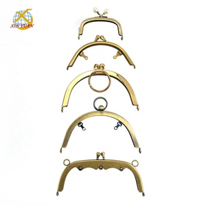 अनुकूलित थोक मनका सिर आकार आधा दौर पर्स धातु चुंबन ताला फ्रेम बैग फ्रेम बंद होने - Product Image 1