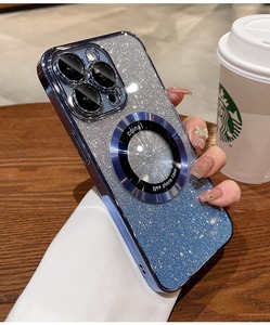 Fundas Magnéticas para <span class=keywords><strong>Teléfono</strong></span> Móvil con Purpurina de TPU Suave Galvanizada, Aptas para iPhone 11 12 13 14 15 16 Pro Max, <span class=keywords><strong>Brillo</strong></span> Degradado de Lujo - Product Image 6