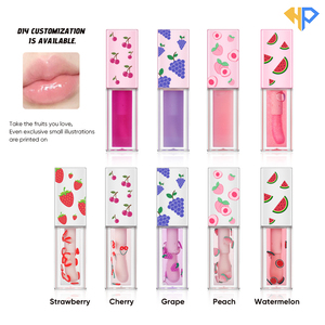 Aceite Labial Humectante con Espejo y Caja de Regalo en Forma de Corazón, Marca Privada, Logotipo Personalizado Disponible, Kit de Brillo Labial Vegano con Sabor a Frutas - Product Image 3