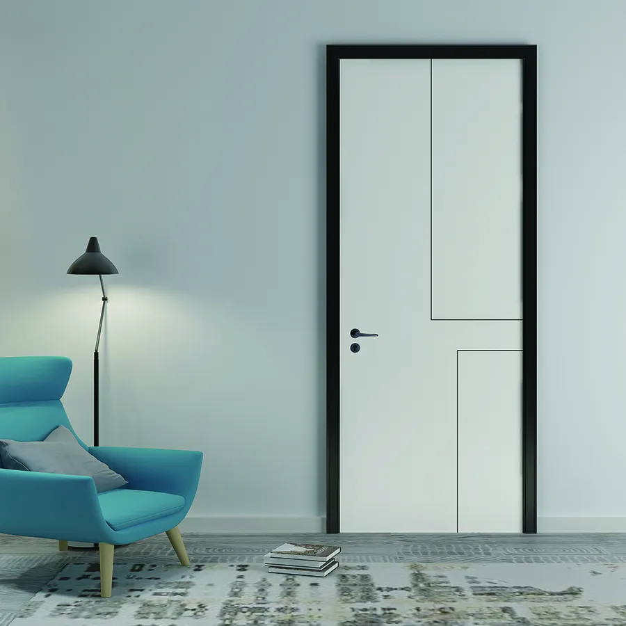 ชุดประตูแบบเต็มประตูสำหรับโรงแรมกันน้ำภายในห้องน้ำการออกแบบประตูด้วย WPC/PVC