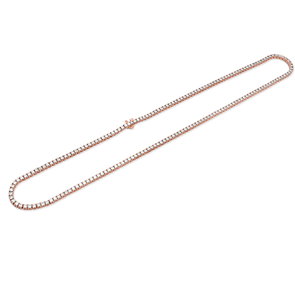 40 Pointer Tennis Chain 22 Inch VVS VS Lab Grown Diamond 10K Rose Gold Unisex Jewelry Factory Price B2B - Product Image 1