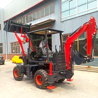 Pengiriman Gratis 3.5ton 4WD Backhoe Mini Telescopic Wheel Loader Diesel dengan Mesin Pompa Gearbox Bearing