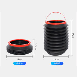 Cubo plegable ZDLJT-01 de 18 cm con tapa, cubo portátil plegable para coche, hogar, cocina, baño, multiusos - Product Image 1