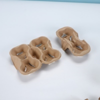 Support de tasses en pâte à papier écologique à prix d'usine pour 2 tasses, idéal pour boissons chaudes et froides