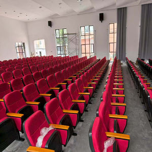 Venta al por mayor de fábrica de sillas plegables modernas de plástico para cine, iglesia, auditorio, aulas escolares con tablas de escritura. - Product Image 4