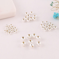 Perline Distanziatrici Rotonde Lisce in Lega di Rame da 4/6/8/10mm, Placcate Oro 14K, Multicolore, in Metallo, Sciolte, per Creazione Gioielli Fai da Te e Braccialetti