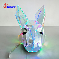 Spectacle sur scène Chapeaux Cosplay Chapeau Pleines Couleurs Miroir Lapin Masque Lapin Casque Masques Couvre-chef pour Discothèque
