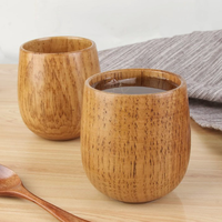 Vintage Natural Handi craft Japanische Art wieder verwendbare Tee tassen Holz Kaffeetasse