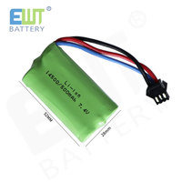 قابلة للشحن بطارية ليثيوم أيون 14500 7.4V 500mAh بطاريات ليثيوم أيون 7.4V 500mAh مع سلك وموصل ل لعبة