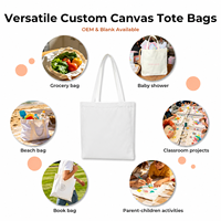 Tas Tote Kanvas Katun Daur Ulang Grosir, Polos, Dapat Dicuci, Tahan Lama, Logo Custom, Resleting, Tas Belanja, MOQ Rendah untuk Hadiah Promosi
