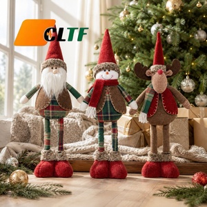 Venta al por mayor <span class=keywords><strong>de</strong></span> fábrica: Muñeco <span class=keywords><strong>de</strong></span> peluche telescópico <span class=keywords><strong>de</strong></span> <span class=keywords><strong>Navidad</strong></span> con piernas retráctiles, sombrero alto, Papá Noel, muñeco <span class=keywords><strong>de</strong></span> nieve, reno, figura decorativa para festividades 2026 - Product Image 1