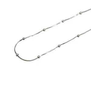 Großhandel S925 Sterling Silber Einfache minimalist ische handgemachte Choker Schlangen kette Perlen Halskette