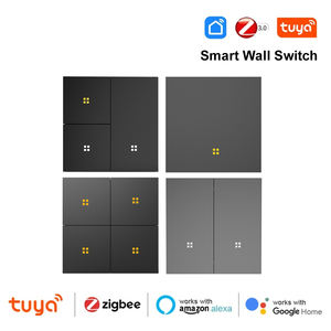 Passerelle Zigbee, interrupteurs intelligents Tuya, 1/2/3/4 gangs, bouton poussoir, interrupteur mural intelligent pour éclairage, système d'automatisation <span class=keywords><strong>de</strong></span> la maison, commande vocale - Product Image 1