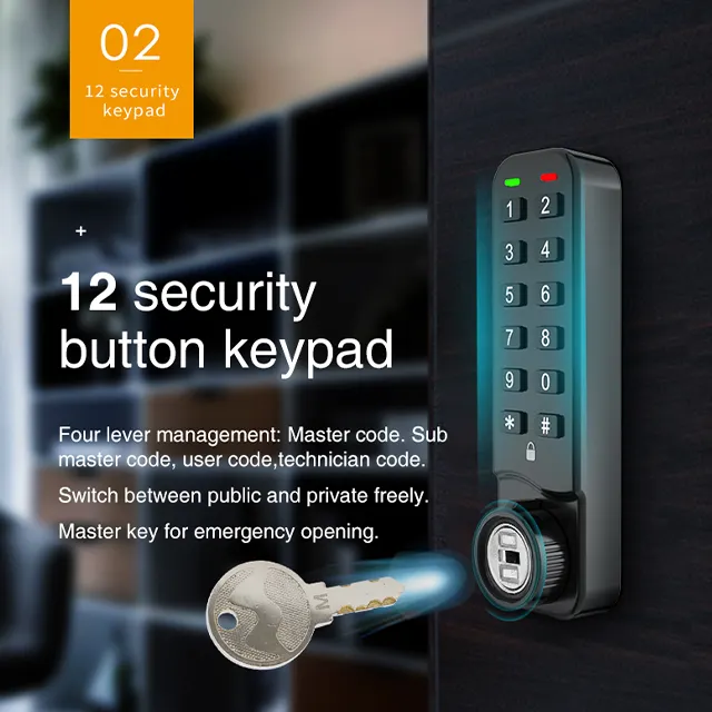 MK731 Elektronische Toetsenbord Smart Cipher Combinatie Kast Lock Voor Openbaar Gebruik Lockers