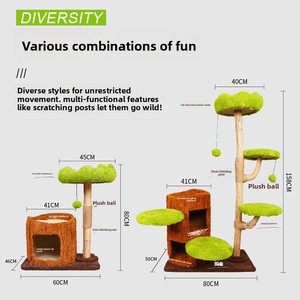 Árbol rascador y plataforma de juegos para gatos todo en uno, cama para gatos que ahorra espacio y serie de cuevas de juguete para árboles, para todas las estaciones. - Product Image 2